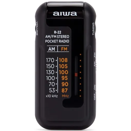 Radio portátil con auriculares negra, a pilas, R-22BK AIWA