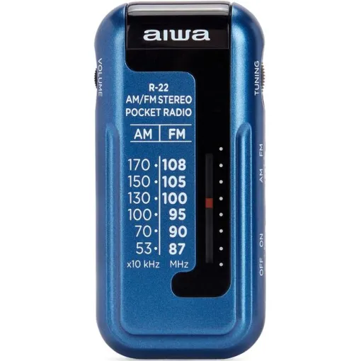 Radio portátil con auriculares azul, a pilas, R-22BL AIWA