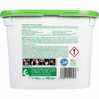 Detergente en cápsulas tricamara EROSKI, caja 18 dosis