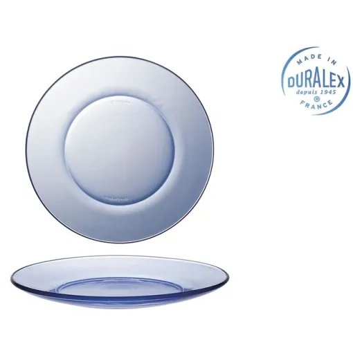 Plato postre de vidrio 19 cm azul Saphir DURALEX, 1 ud