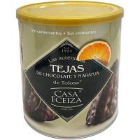 Tejas de chocolate y naranja CASA ECEIZA, lata 160 g