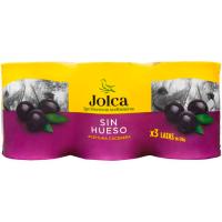 Aceituna negra sin hueso JOLCA, pack 3x50 g