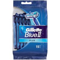 Maquinilla desechable afeitar GILLETTE BLUE II PLUS, pack 15 uds