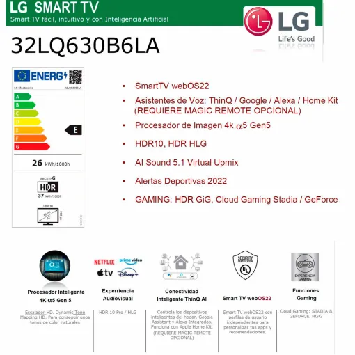 LG 32LQ630B6LA HD Smart 32" led telebista