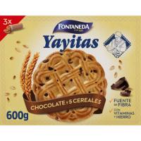 Galleta de chocolate-5 cereales FONTANEDA, caja 600 g