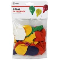 Globos de colores, 100% latex, biodegradables MARKET SUPREM, bolsa 24 uds