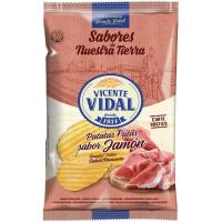 Patatas onduladas rústicas sabor jamón VIDAL, bolsa 130 g