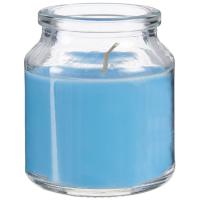 Vela perfumada Acorde azul en tarro, aroma ropa limpia, 7x10x7 cm