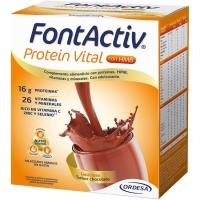 Protein vital de chocolate FONTACTIV, caja 14 sobres