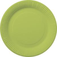 Plato verde compostable libre de plástico Ø23 cm, pack 12 uds