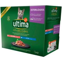 Alimento de salmón, atún gato esterelizado ULTIMA, caja 1,020 kg