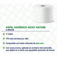 Papel higiénico natura NICKY, paquete 6 rollos