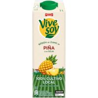 Bebida de soja sabor piña VIVESOY, brik 1 litro