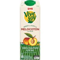 Bebida de soja sabor melocotón VIVESOY, brik 1 litro