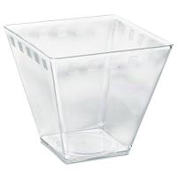 Vaso de aperitivo cuadrado de plástico transparente reutilizable 120cc, pack 6 uds