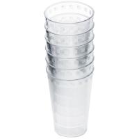 Vaso cónico para aperitivo de plástico transparente reutilizable 72 cc, pack 6 uds