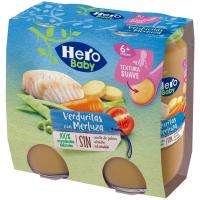Potito de verduras con merluza HERO, pack 2x235 g