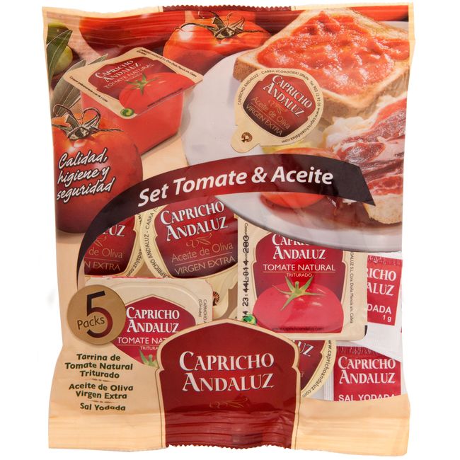 CAPRICHO ANDALUZ tomatea eta olioa, poltsa 5 monodosi