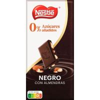Chocolate negro con almendras sin azúcar NESTLÉ, tableta 115 g