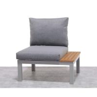 Sillón Hydra con cojín gris, aluminio y madera FSC SCANCOM, 77x78x73 cm