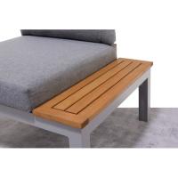 Sillón Hydra con cojín gris, aluminio y madera FSC SCANCOM, 77x78x73 cm