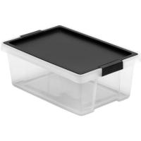 Caja de plástico con tapa negra New, capacidad 7 litros TATAY, 36x25x13 cm