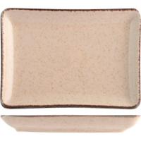 Plato rectangular de porcelana Pearl marfil, 20x27 cm