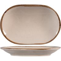 Plato oval de porcelana Pearl marfil, 24 cm