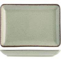 Plato rectangular de porcelana Pearl verde, 20x27 cm