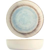 Ensaladera en gres stoneware azul y marrón Sky, Ø16 cm