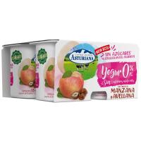 Yogur desnatado con manzana y avellana ASTURIANA pack 4x125 g