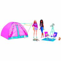 Barbie Cosa de dos, Malibu y Brooklyn con Tienda camping, edad rec: +3 años BARBIE