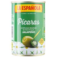 LA ESPAÑOLA jalapeñoz betetako olibak, lata 130 g