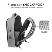 Mochila negra gris de portátil 16"antirobo Secure V2 AP SUBBLIM