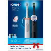 Cepillo dental eléctrico Pro3 3900 blanco y negro ORAL B, 2 uds