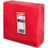Servilleta roja desechable de doble capa, 40x40cm. NUPIK, paquete 50 uds.