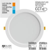 Foco Downlight blanco 24W. Luz a elegir antes de instalar SILVER ELECTRONICS, 1 ud