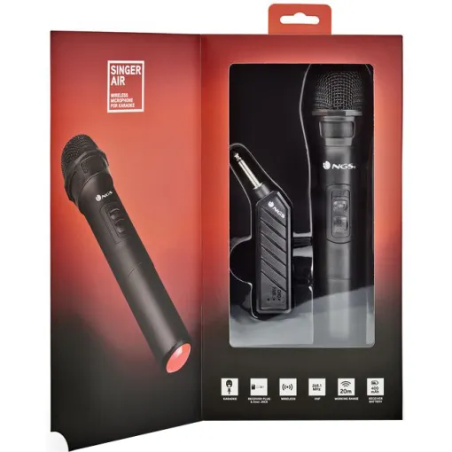 Micrófono para karaoke negro bluetooth Singer Air NGS