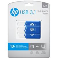 HP x755W pendrive zuri beltza, USB 3.1, 32 GB, sorta 3 ale