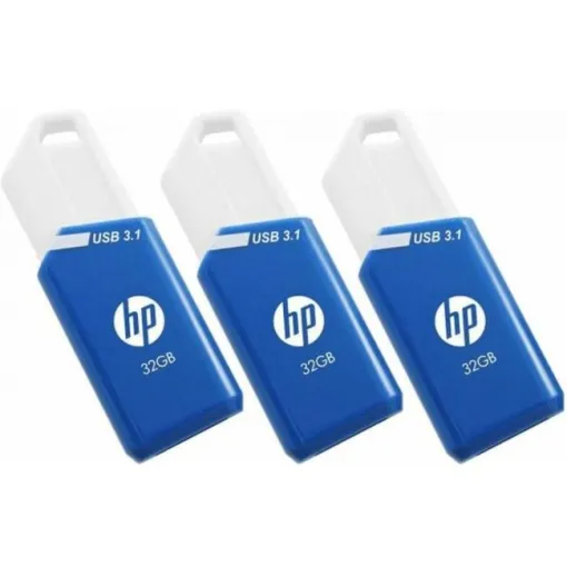 Pendrive negro blanco USB 3.1 de 32 GB x755W HP, pack 3 uds