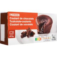 Coulant de chocolate EROSKI, pack 2x90 g
