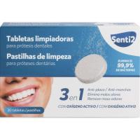 Tabletas limpiadoras protesis dental SENTI2, caja 30 uds
