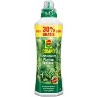 Fertilizante líquido plantas verdes COMPO, botella 1 litro + 30% gratis
