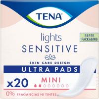 Compresa ultra mini TENA LIGHTS SENSITIVE, paquete 20 uds