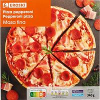 Pizza pepperoni EROSKI, caja 345 g