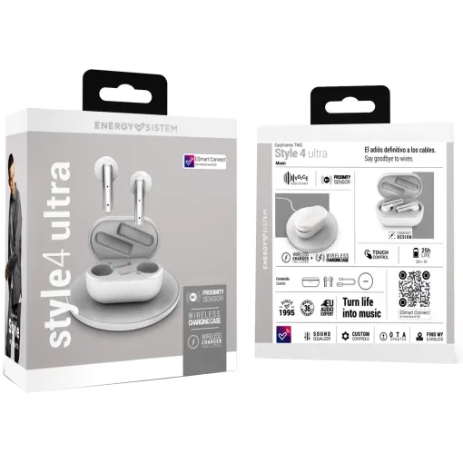 Auriculares botón blanco bluetooth, Style 4 Ultra ENERGY SISTEM