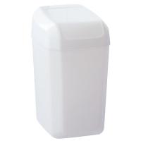 Cubo de basura Troya blanco, tapa basculante, 28x22x40 cm DENOX, 15 litros