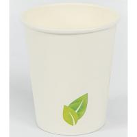 Vaso desechable de cartón blanco Ecoline de 240 ml, pack 50 uds