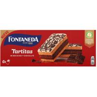 Tartites de bizcocho y chocolate FONTANEDA, 6 uds, caja 180 g