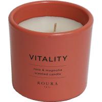 Vela perfumada en vaso cerámica marron Vitality Rose&Magnolia ROURA, 85x95 mm